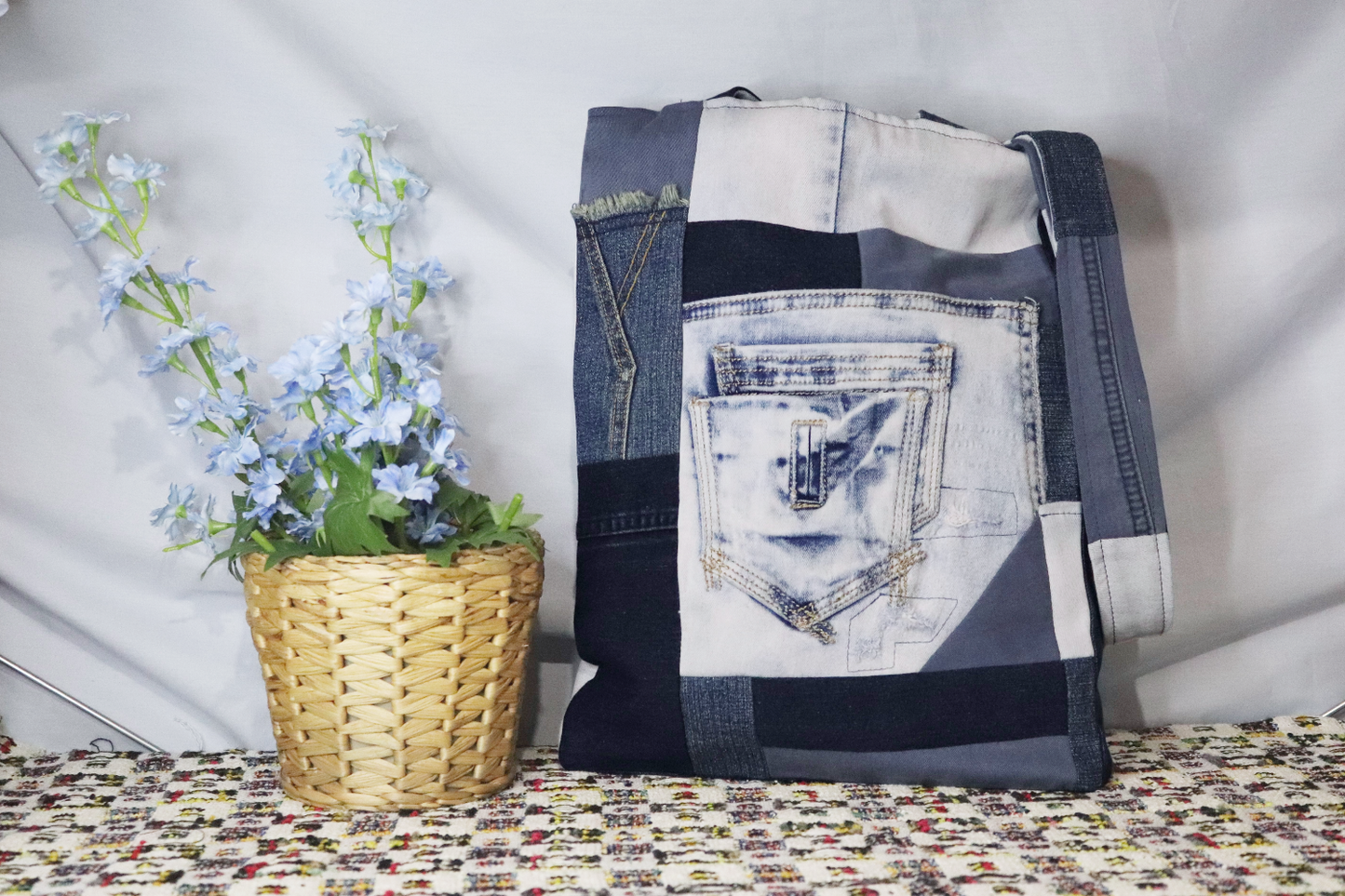 Patchwork Denim Upcycled Tote Bag