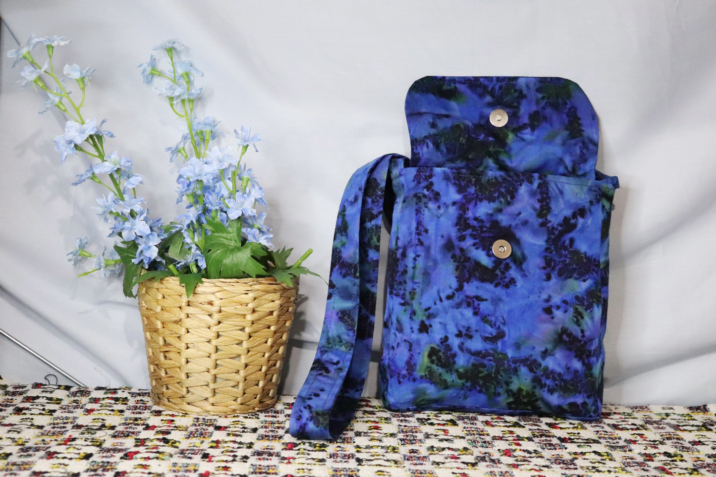 Blue Galaxy Upcycled Satchel Bag