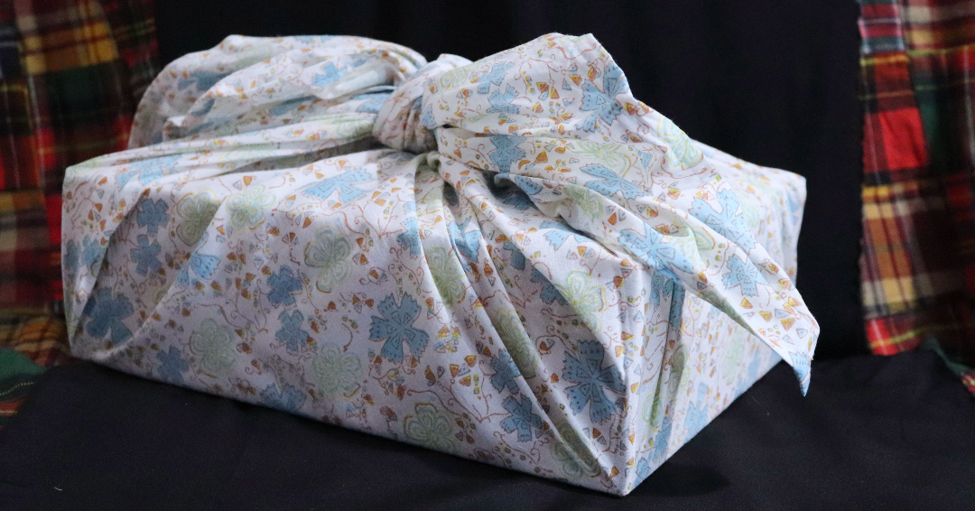 Reusable Furoshiki Gift Wrap: Blue Honeydew