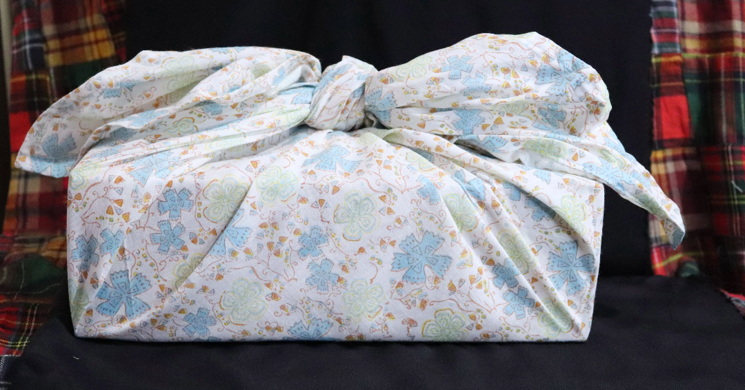 Reusable Furoshiki Gift Wrap: Blue Honeydew