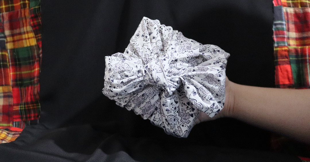 Reusable Furoshiki Gift Wrap: Black & White Honeydew