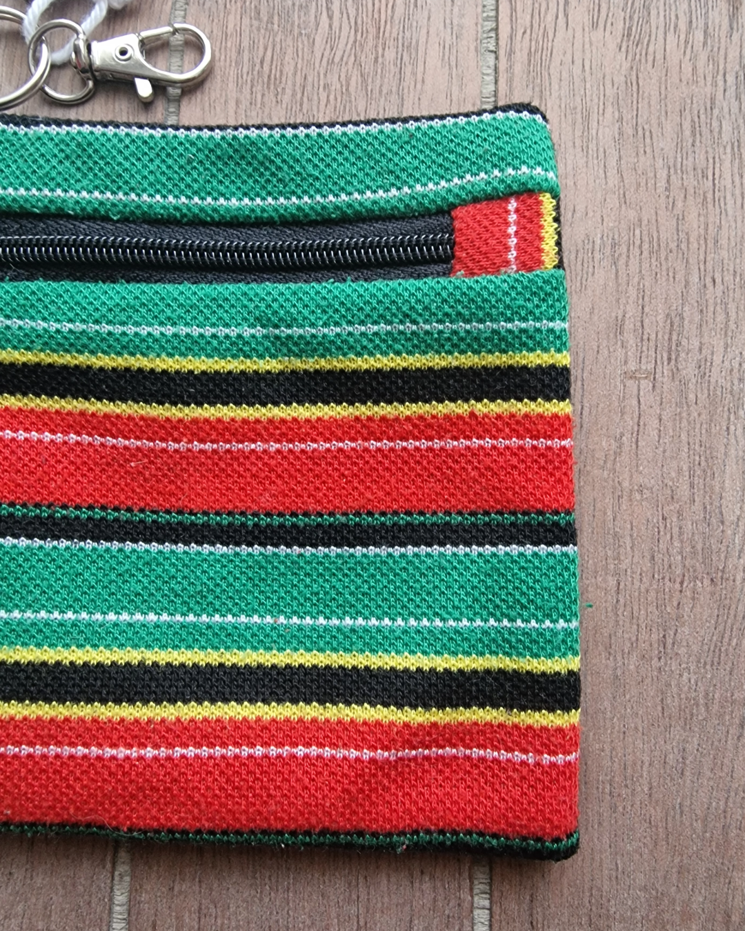 Upcycled Zip Pouch: Caribbean Stripes (Horizontal)