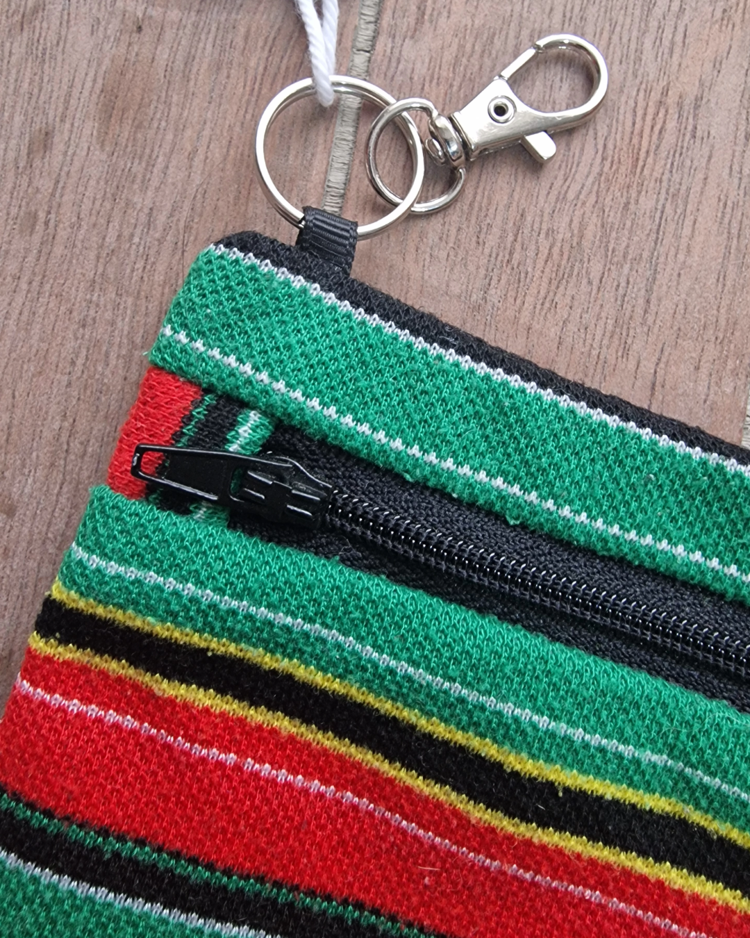 Upcycled Zip Pouch: Caribbean Stripes (Horizontal)