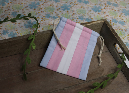 Small Drawstring Bag Block Colour Trans Pride