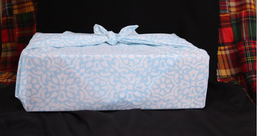 Set of 3: Reusable Furoshiki Gift Wraps in Blue