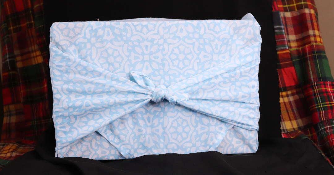 Set of 3: Reusable Furoshiki Gift Wraps in Blue