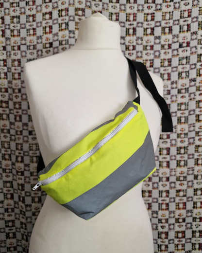 Hi-Vis Upcycled Bum Bag (Grey Lining)