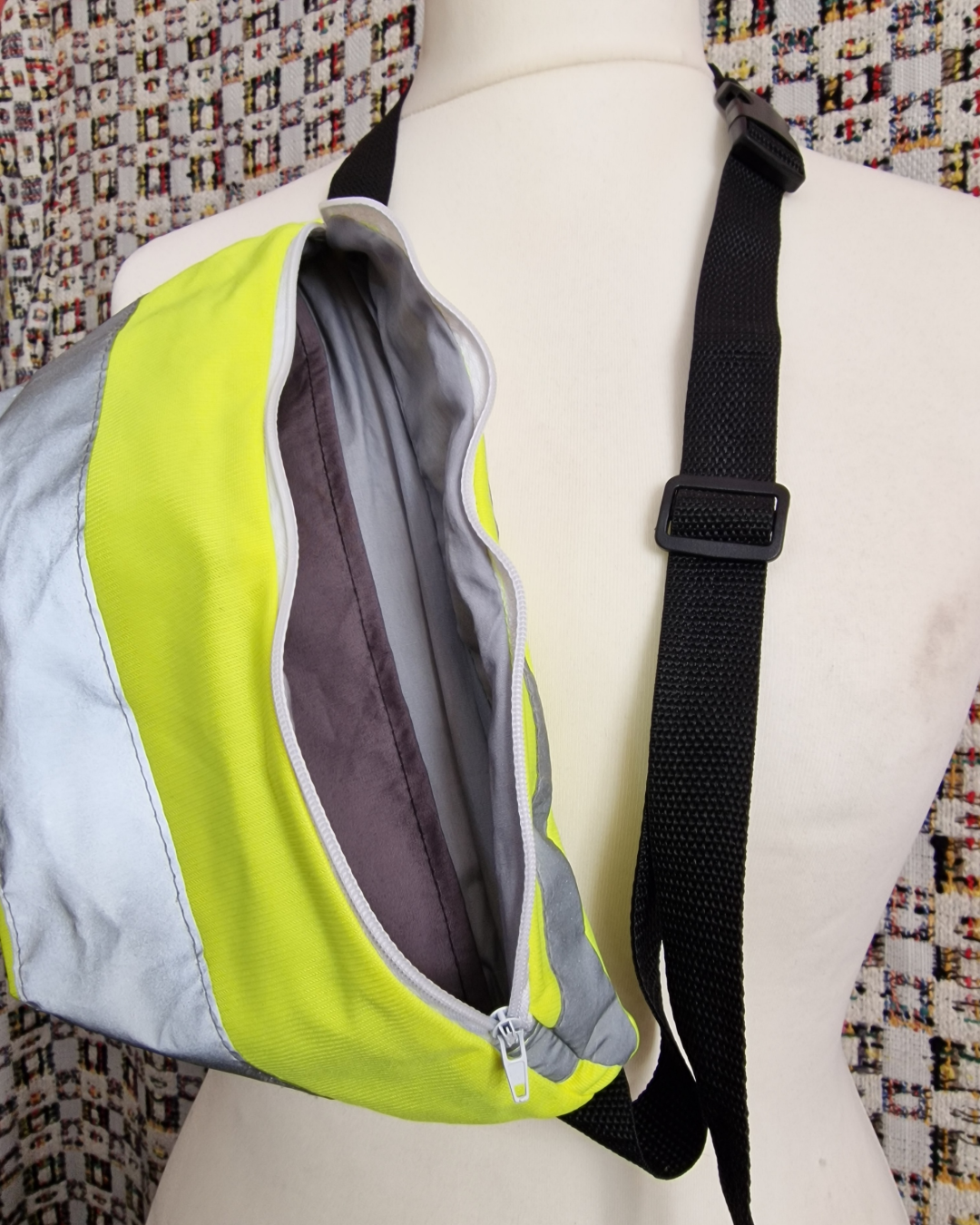 Hi-Vis Upcycled Bum Bag (Grey Lining)