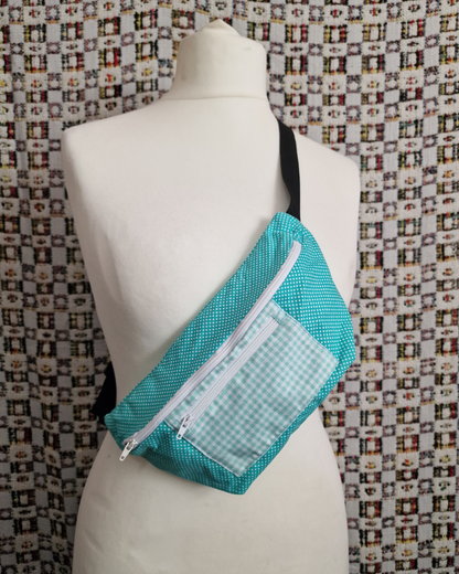 Dotted Teal Upcycled Bum Bag