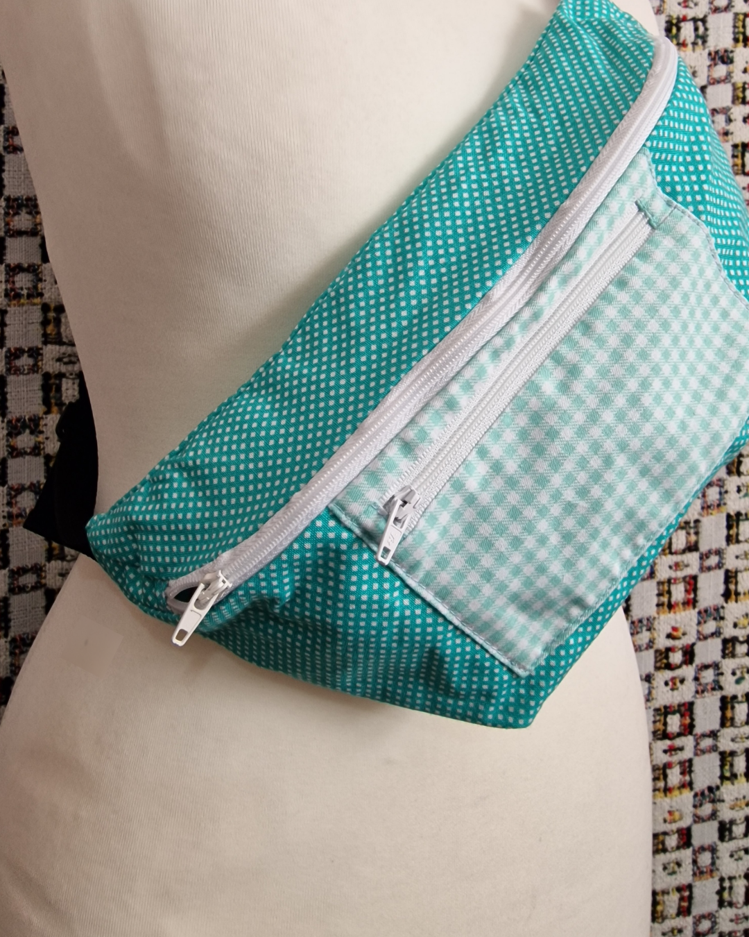 Dotted Teal Upcycled Bum Bag