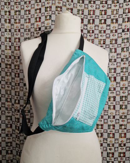 Dotted Teal Upcycled Bum Bag