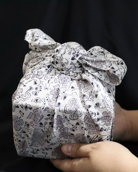 Reusable Furoshiki Gift Wrap: Black & White Honeydew