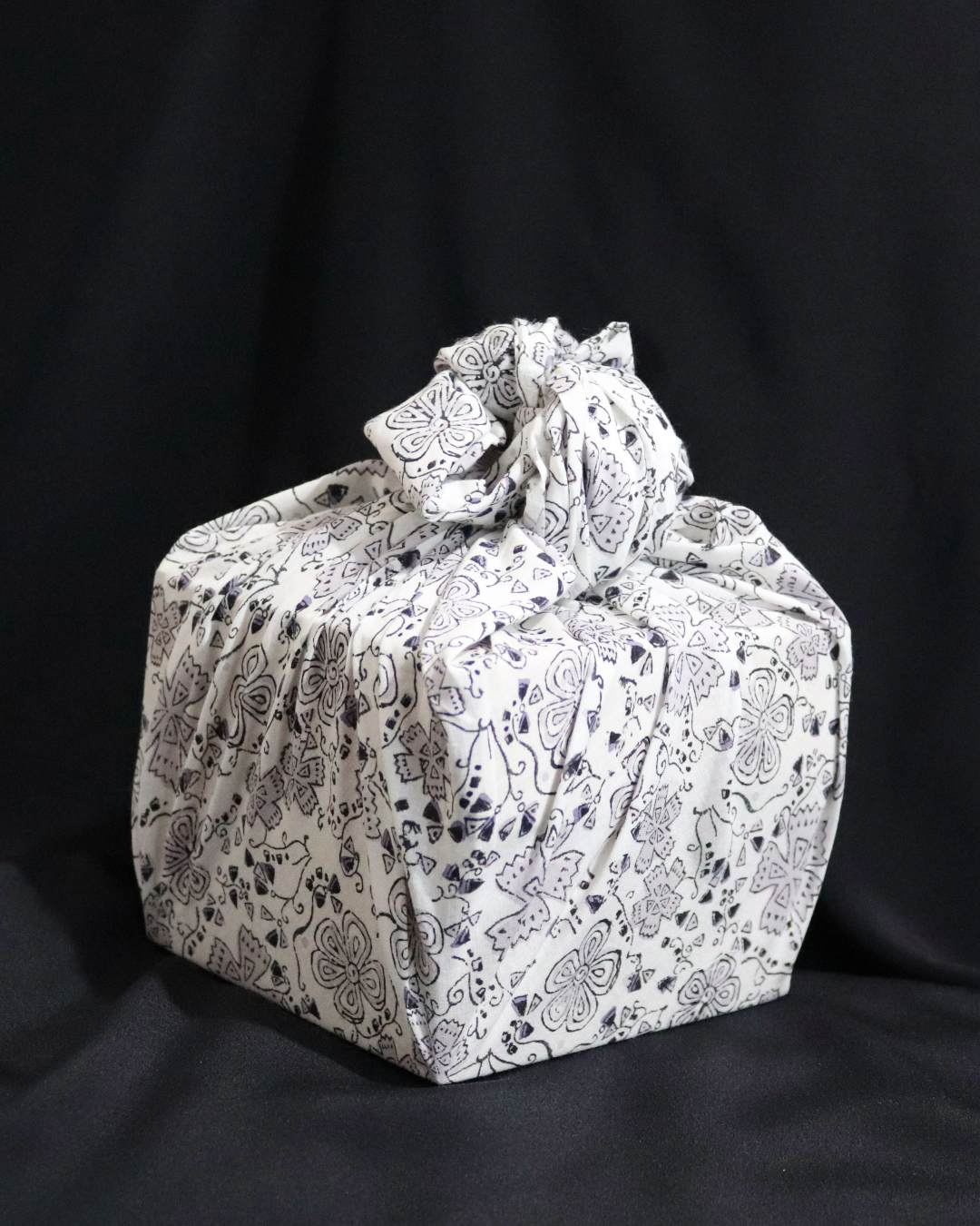 Reusable Furoshiki Gift Wrap: Black & White Honeydew