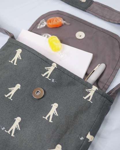 Spooky Mummy Satchel Bag in Grey