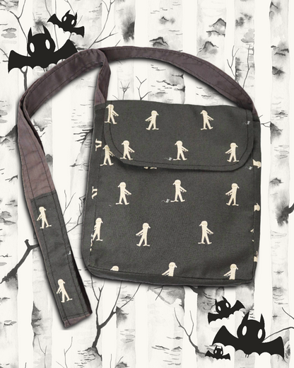 Spooky Mummy Satchel Bag in Grey