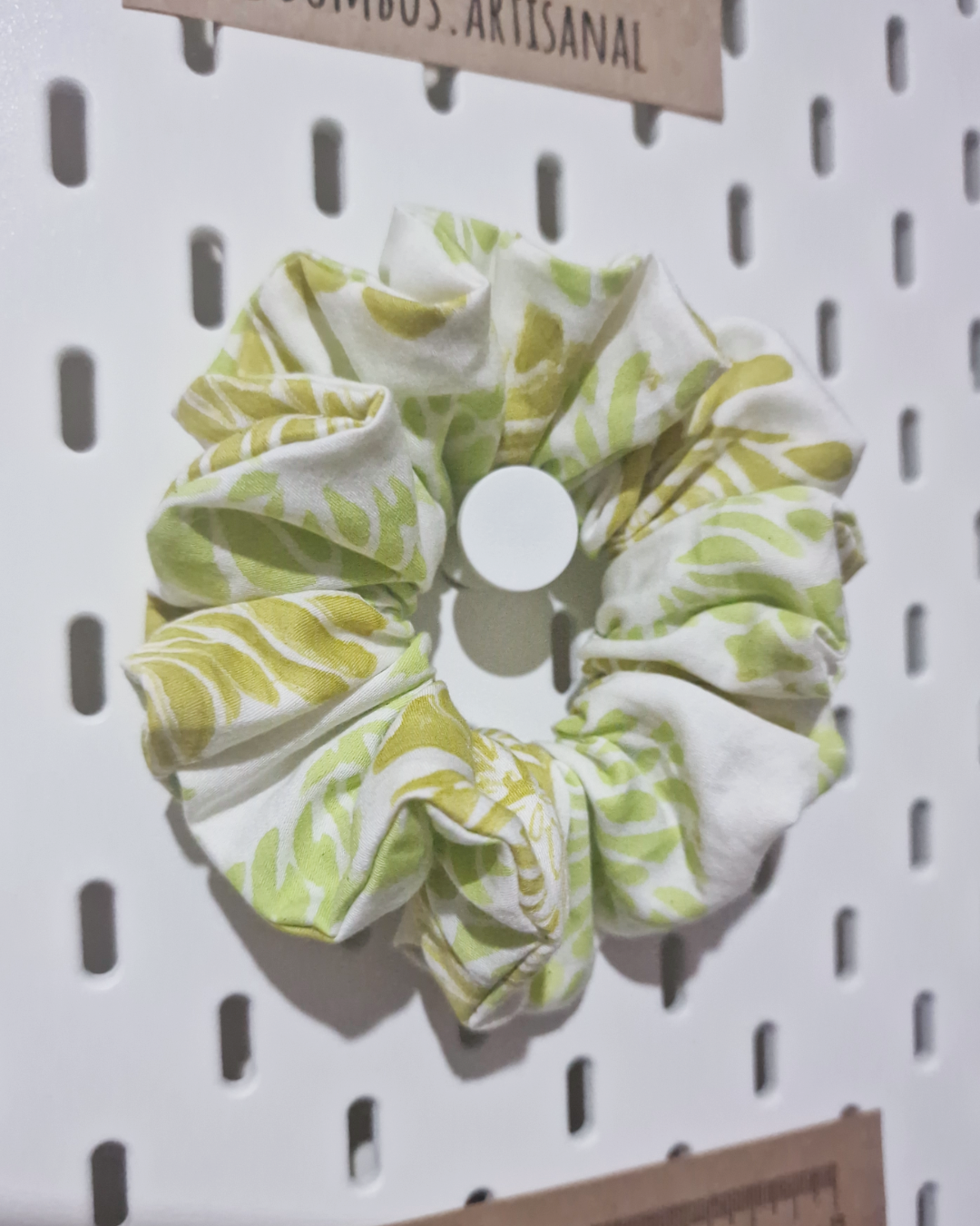 Upcycled Hair Scrunchie: Nectar Green Floral