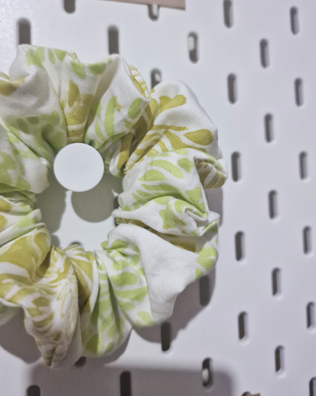 Upcycled Hair Scrunchie: Nectar Green Floral