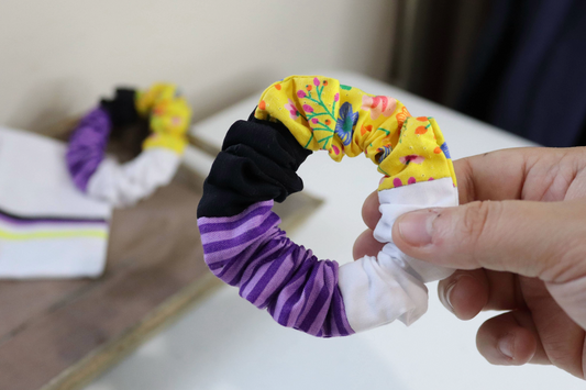 Pride Hair Scrunchie: Non-Binary (Four Sections)
