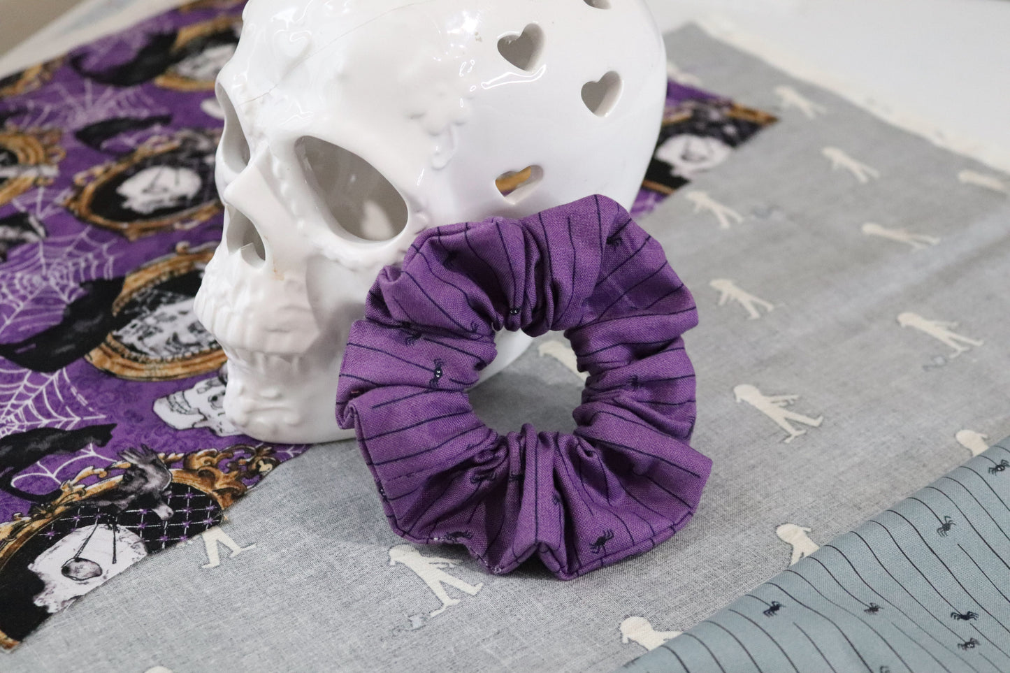 Purple Spider Spooky Scrunchie