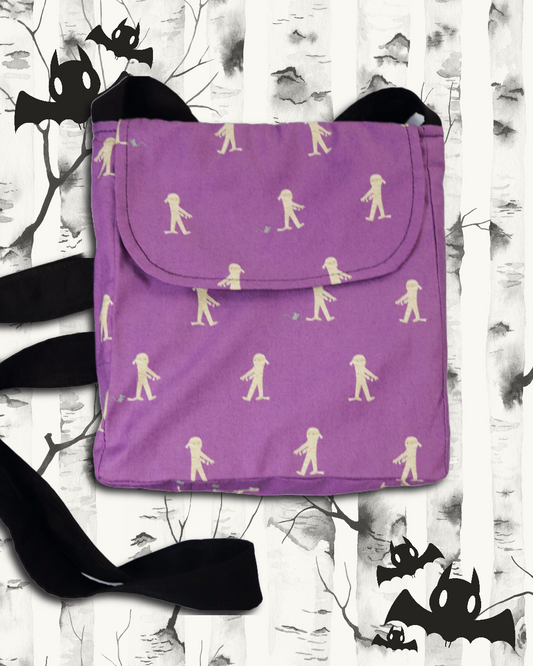 Spooky Mummy Satchel Bag in Purple