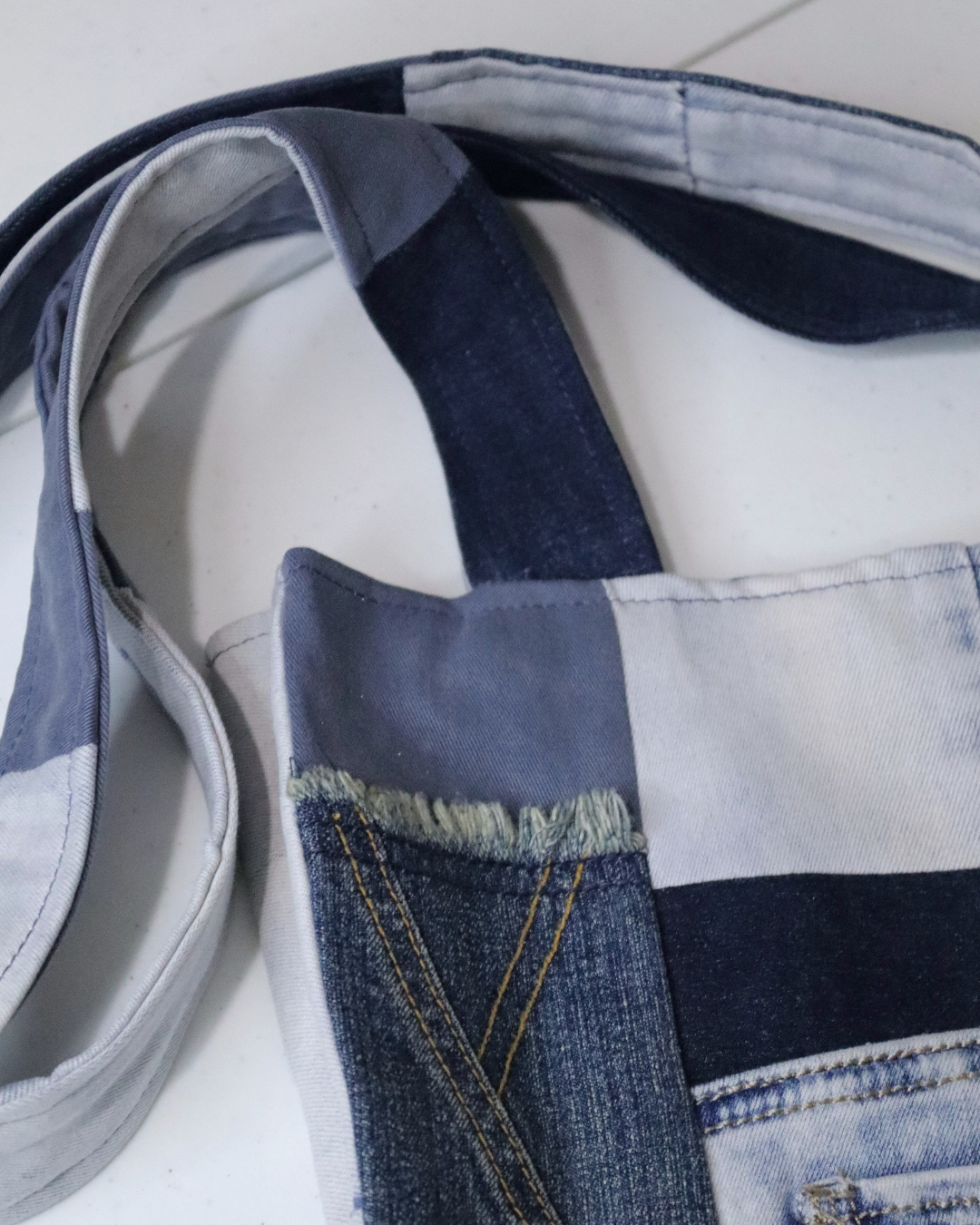 Patchwork Denim Upcycled Tote Bag