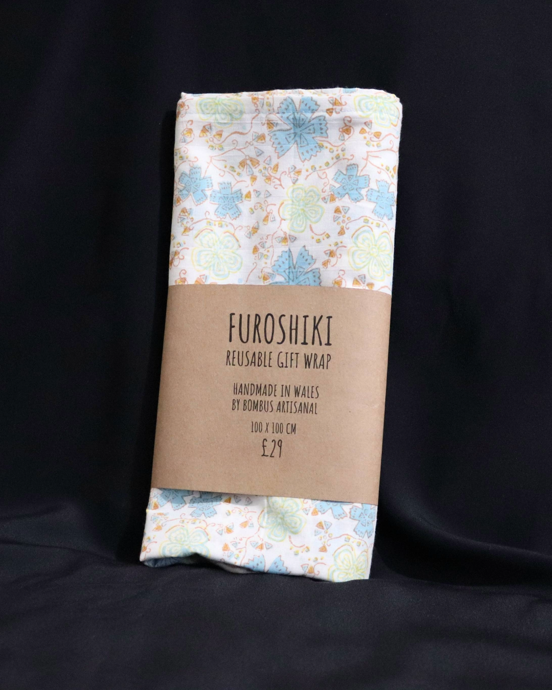 Reusable Furoshiki Gift Wrap: Blue Honeydew