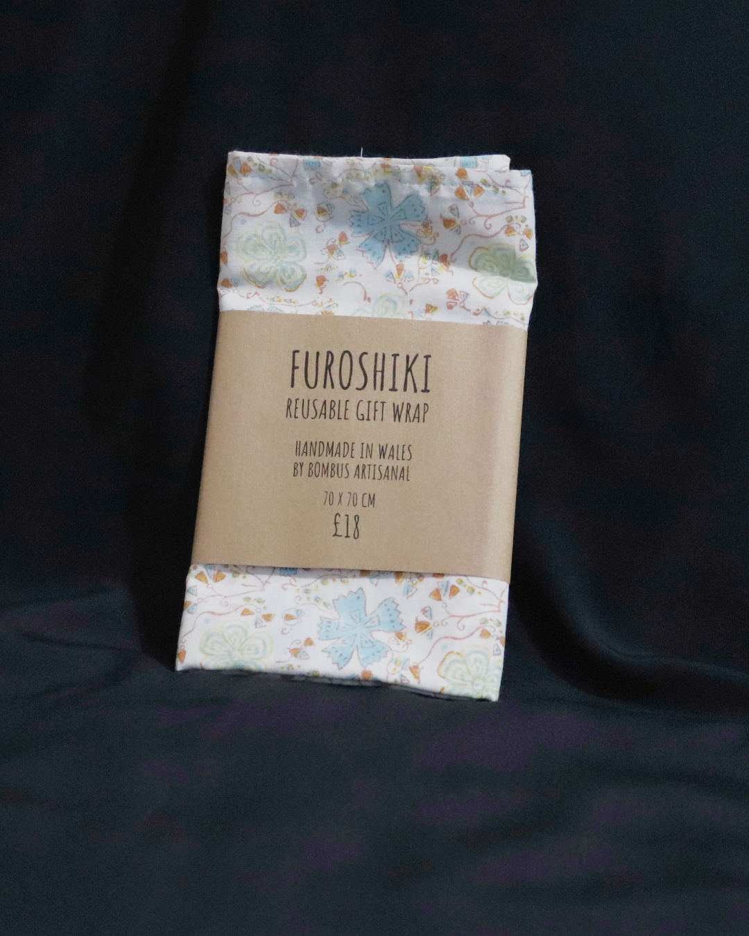 Reusable Furoshiki Gift Wrap: Blue Honeydew