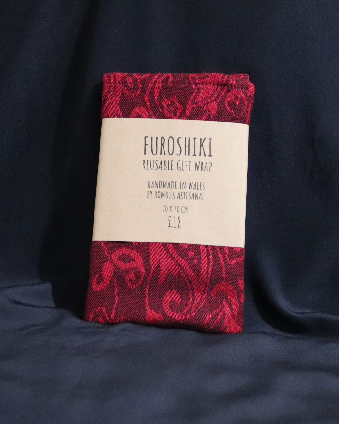 Reusable Furoshiki Gift Wrap: Dark Red