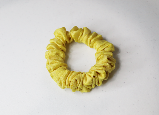 yellow satin skinny scrunchie handmade scrunchie