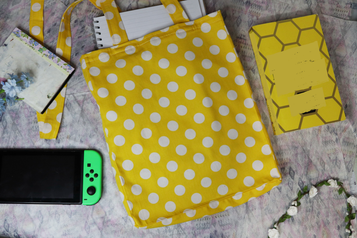 Yellow Polka Dot Tote Bag – Bombus Artisanal