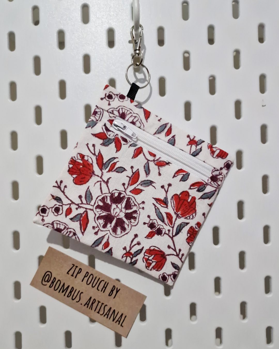 Zip Pouch: Blossom Red Floral Print